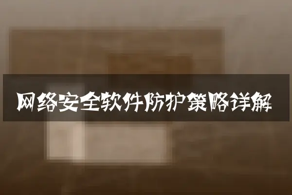 网络安全软件防护策略详解